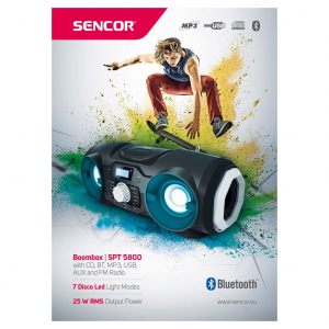 Sencor SPT 5800 FM rádió CD/BT/MP3/USB/AUX-vel